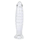 Epichao Realistic Swirl Glass Dildo Crystal Dildo Glass Wand G-Spot Stimulation Stimulator With Testicles