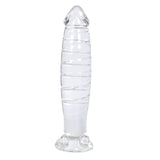 Epichao Realistic Swirl Glass Dildo Crystal Dildo Glass Wand G-Spot Stimulation Stimulator With Testicles