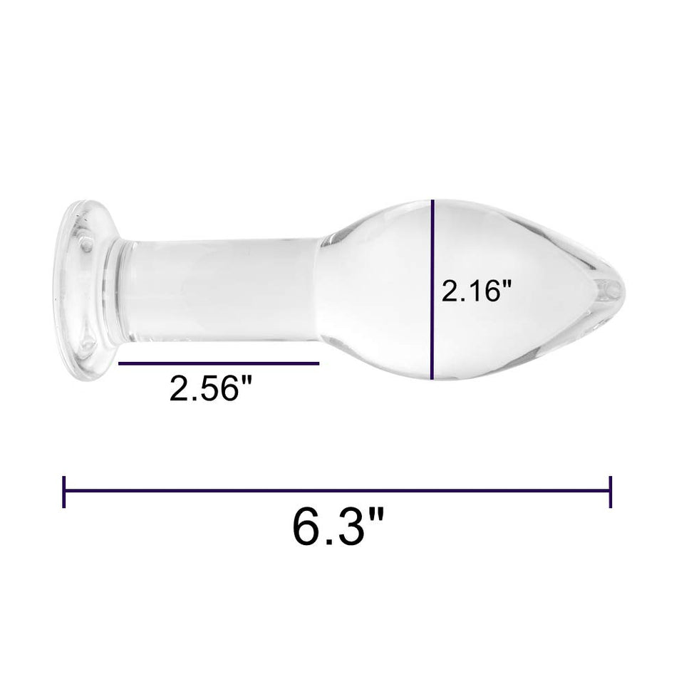 Epichao Huge Head Glass Butt Plug Crystal Anal Plug Bum Plug Bomb Plug Anal Trainer Anal Expander Training Sex Toy (M)