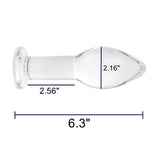 Epichao Huge Head Glass Butt Plug Crystal Anal Plug Bum Plug Bomb Plug Anal Trainer Anal Expander Training Sex Toy (M)