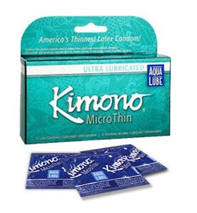 Kimono Microthin W/Aqua Lube 12Pk