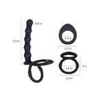 Silicone Anal Beads with Penis Ring,Silicone Anal Plug Strap On Anal Dildo,Anal Training Toys Anal Hook for Anal Play,Double Pen