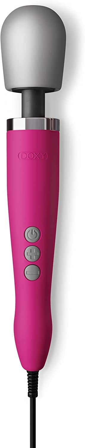 Doxy Original Pink Wand Vibrator Deep Tissue Massager - Female Vibrator Wand Massager - Body-Safe Plug In Personal Wand Massager