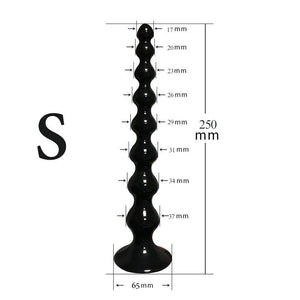 Anal Beads Super Long 14.2'' Anal Plug Large Butt Plug Dildos with Suction Cup Anal Sex Toy for Men Women Couples (Black S)