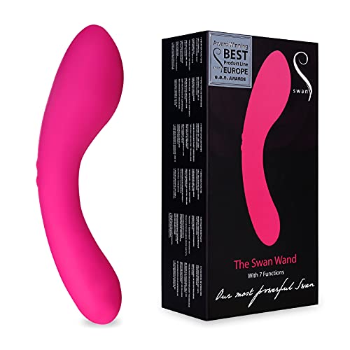 The Swan Wand Powerful Vibrator  Quiet Silicone Massager  Waterproof and Rechargeable Clitoral Stimulator  MultiFunction  Multi