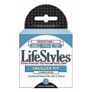 Lifestyles Lubricated Latex Condoms - Snugger Fit (12 X 3 Condom Packs = 36 Condoms!)