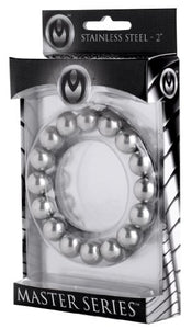 Master Series Stainless Steel Beaded Constriction Ring, 2-Inch