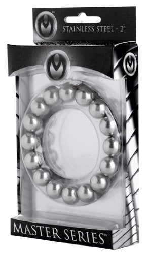 Master Series Stainless Steel Beaded Constriction Ring, 2-Inch