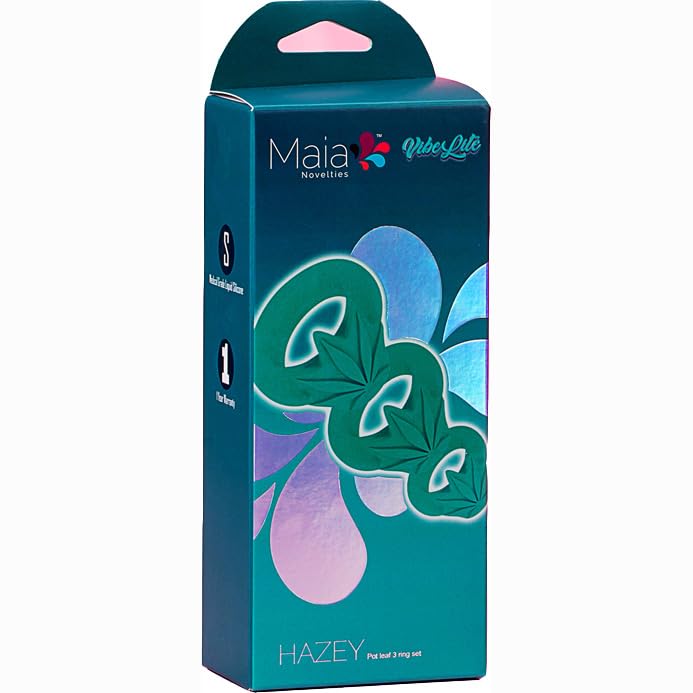Maia Hazey Pot Leaf Silicone Ring Set Of 3