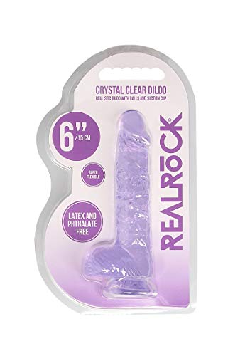 Realrock Jelly  Dildo With Balls 6&quot; Purp