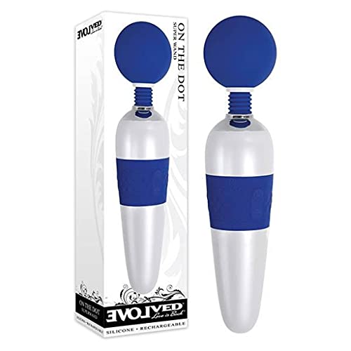 Evolved Novelties On The Dot USB Rechargeable Silicone Super Wand  1125 Inch  Blue