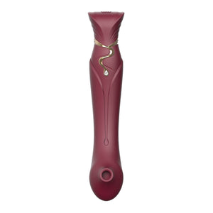 Zalo Queen Set G-Spot Pulsewave Vibrator With Suction Sleeve | Waterproof Sex Toy With 8 Vibration Modes 8 Pulse-Wave Modes | Usb Rechargeable Battery | 1-Year Warranty | Wine Red