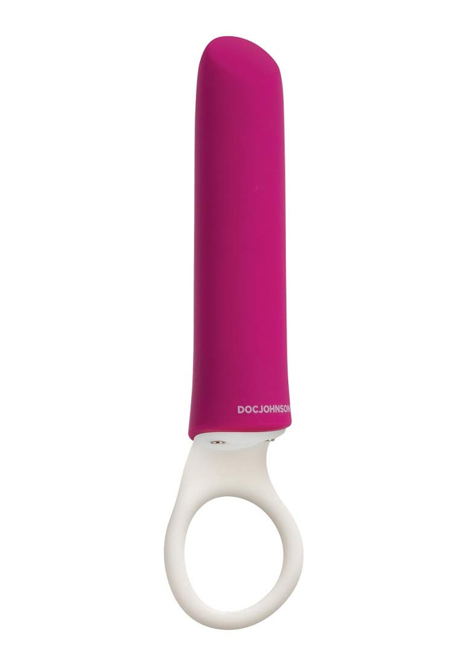 Doc Johnson Ivibe Select - Iplease - Powerful 20 Function Vibrator With Silicone Grip Ring - Quiet Motor, Small Size, Waterproof, Usb Rechargeable - Purple/White