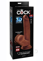 8 Inch Triple Density Cock With Swinging Balls -  Brown