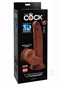 8 Inch Triple Density Cock With Swinging Balls -  Brown