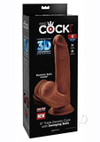 8 Inch Triple Density Cock With Swinging Balls -  Brown