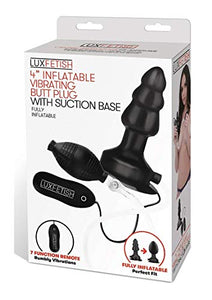 Lux Fetish 4&quot; Inflatable Vibr Butt Plug