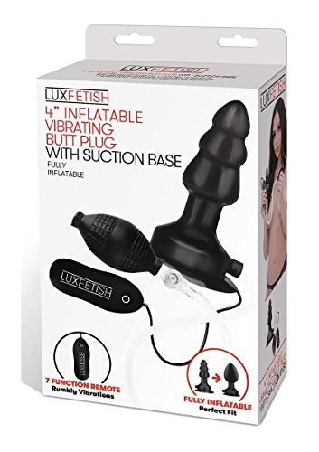 Lux Fetish 4&quot; Inflatable Vibr Butt Plug