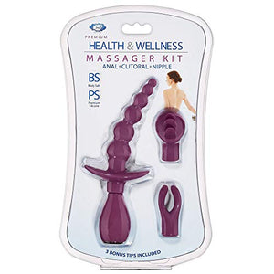 Cloud 9 Health & Wellness Anal Clitoral & Nipple Massager Kit Plum