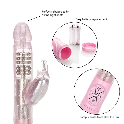 Calexotics Novelties Thrusting Action Jack Rabbit Vibrator, Pink