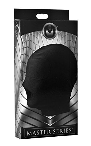Master Series Disguise Open Mouth Hood With Padded Blindfold, Black, 1 Count