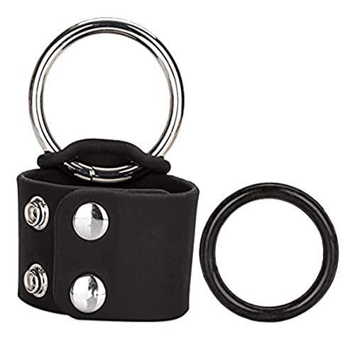 Calexotics Colt Scrotum Set     Silicone Male Enhancement Ring With Support Band     Sex Toys For Men     Black