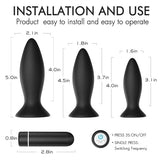 Anal Sex Toy Vibrator,3Pcs Vibrating Anal Butt Plug Training Kit, Remote Control 9 Vibration Modes Adult Anal Sex Toys Vibrators