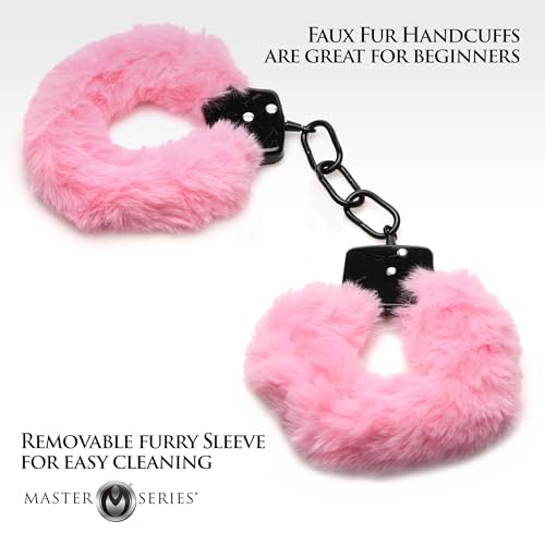 Master Series Cuffed In Fur Handcuffs Pink