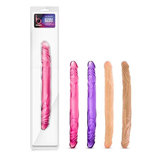 Blush Novelties - 14 Inch Double Ended Realistic Dildo Lesbian Couple Double Penetration Dp Sex Toys For Women - Purple