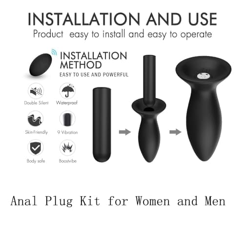 Anal Sex Toy Vibrator,3Pcs Vibrating Anal Butt Plug Training Kit, Remote Control 9 Vibration Modes Adult Anal Sex Toys Vibrators