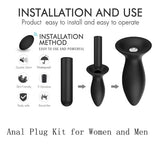 Anal Sex Toy Vibrator,3Pcs Vibrating Anal Butt Plug Training Kit, Remote Control 9 Vibration Modes Adult Anal Sex Toys Vibrators