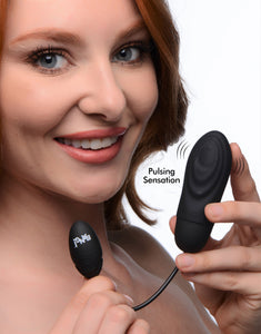 7X Pulsing Rechargeable Silicone Bullet- Black