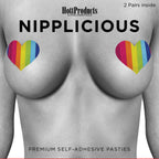 Nipplicious - Rainbow Nipple Pasties - Hearts And Lips