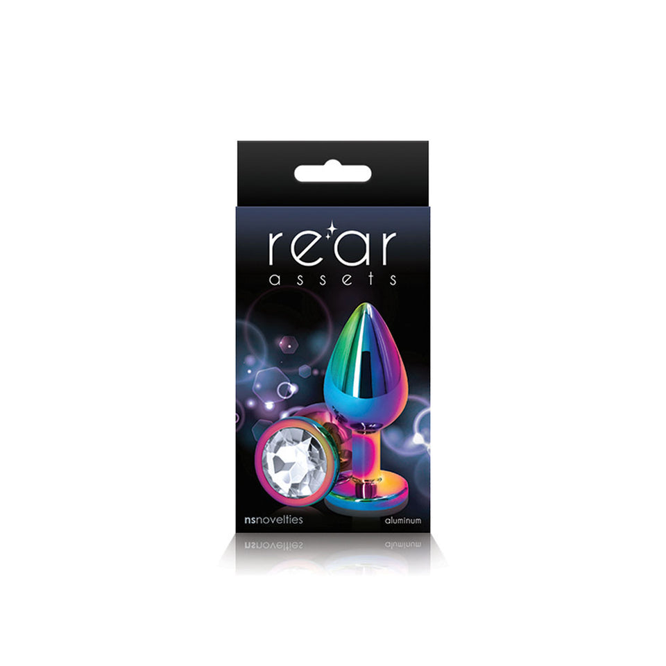 Rear Assets Anal Butt Plug - Mulitcolor - Medium (Clear Jewel)