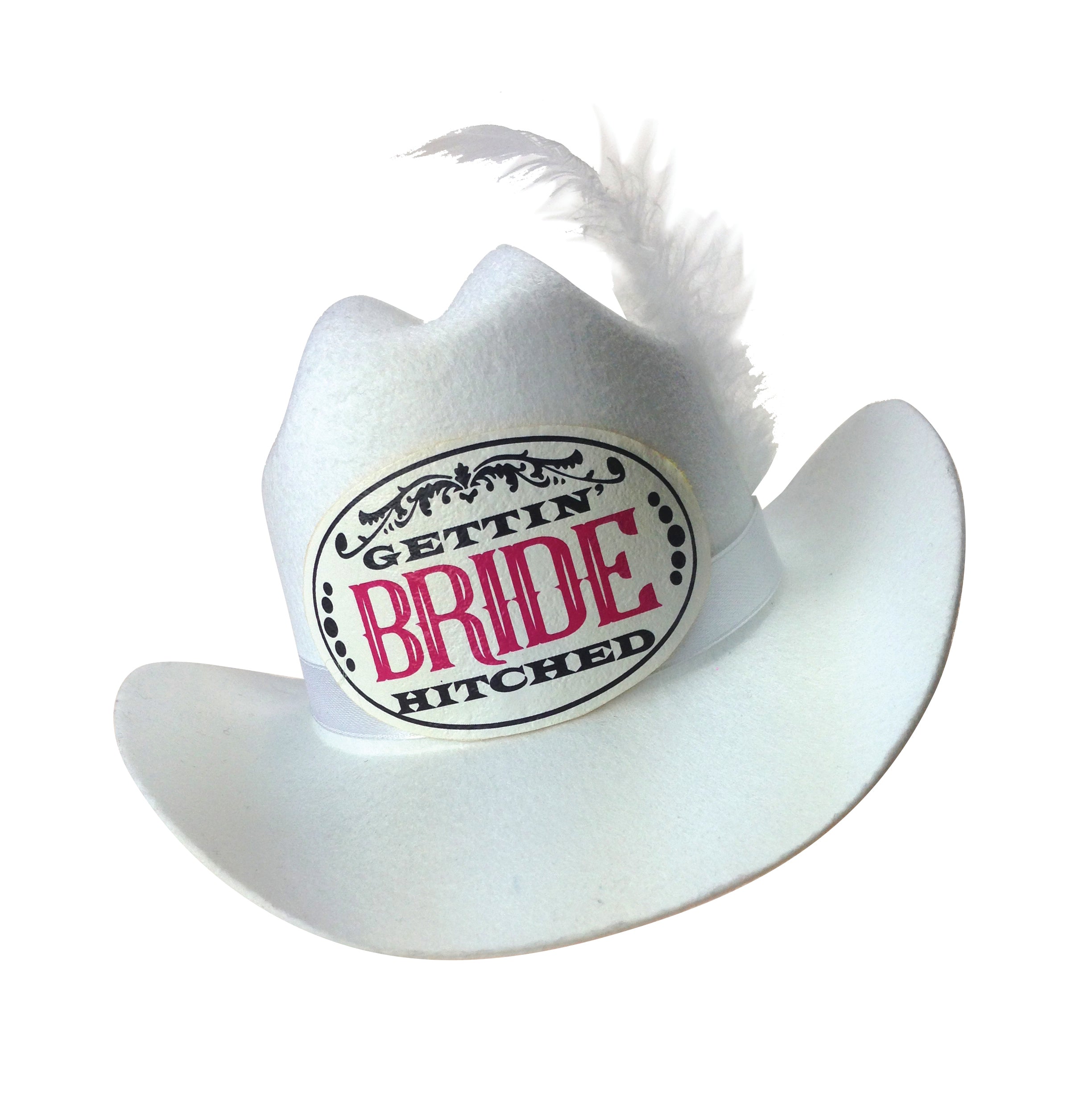 Gettin Hitched Clip-on Cowgirl Bride Party Hat