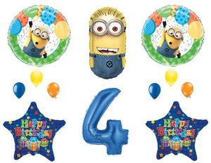 4Th Despicable Me Minions Happy Birthday Party Balloons Decorations Supplies