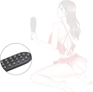 Pfylinqo Studded Spanking Paddle for Adult BDSM, Slut Paddle Sex Play with Safe Single Sided Rivets, Adult Sex Leather Paddle Fl