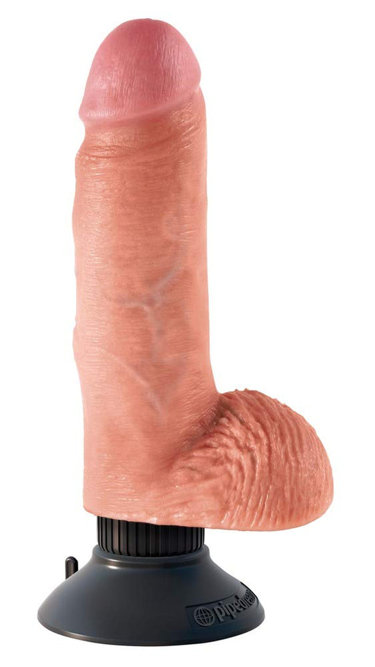 King Cock 7In Vibrating Cock W/Balls Fl