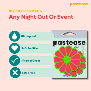 Pastease Glow In The Dark Pink & Green Flowers