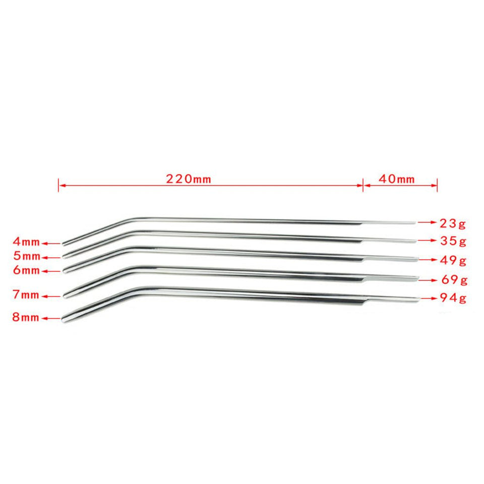 Eastern Delights Luxury Solid Stainless Urethral Sound Plug for Men, Urethral Play Stretcher Sex Toys (5PCS Set)