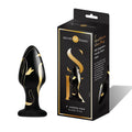 (Wd) Secret Kisses 4In Wide Gl Plug Black & Gold