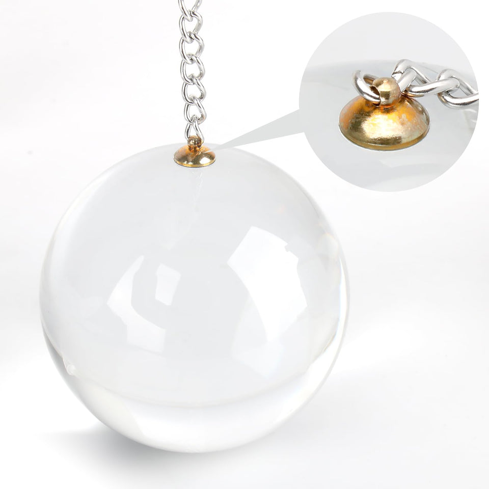 Anal Ball Plugs Large Glass Butt Plugs with Metal Safety Chain Anus Dilator Anal Sex Toys for Advanced Women Men (M)