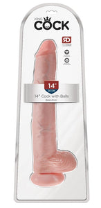 King Cock 14In Cock With Balls - Flesh