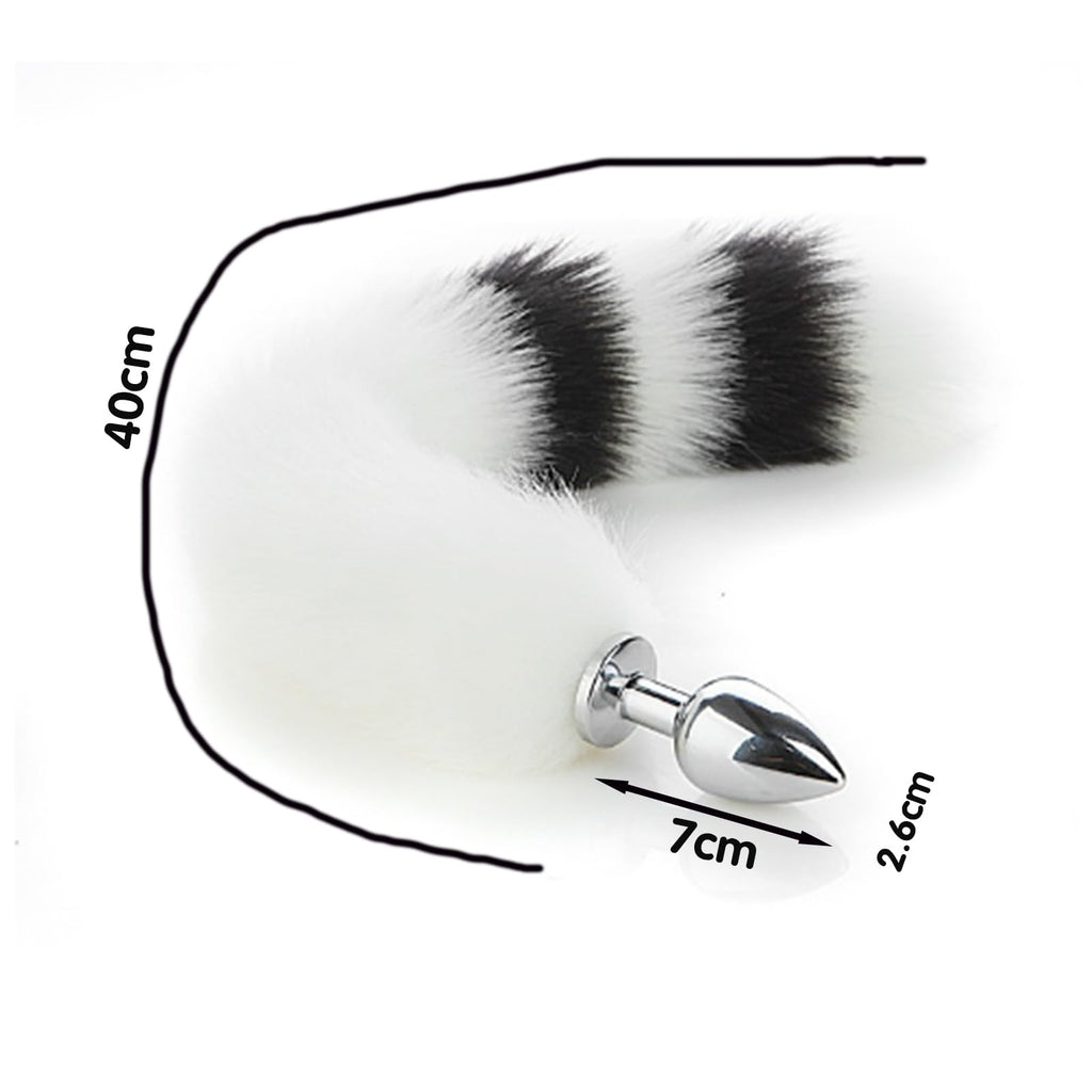 Anal Plugs Butt Plug Tail Plug Butt Plug with Tail Fox Tail Plug,Stainless Steel Anal Butt Plug with Faux Fox Tail and Ear-Anal