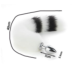 Anal Plugs Butt Plug Tail Plug Butt Plug with Tail Fox Tail Plug,Stainless Steel Anal Butt Plug with Faux Fox Tail and Ear-Anal