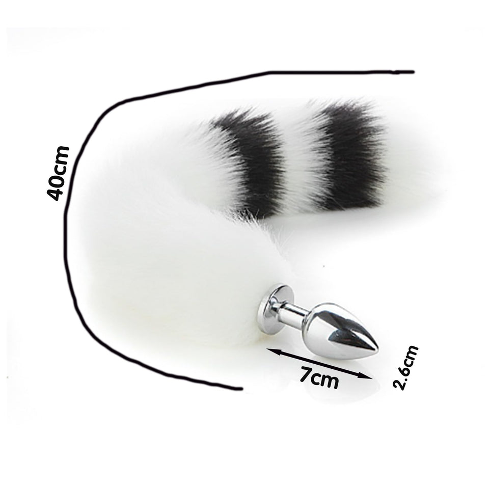 Anal Plugs Butt Plug Tail Plug Butt Plug with Tail Fox Tail Plug,Stainless Steel Anal Butt Plug with Faux Fox Tail and Ear-Anal