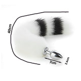 Anal Plugs Butt Plug Tail Plug Butt Plug with Tail Fox Tail Plug,Stainless Steel Anal Butt Plug with Faux Fox Tail and Ear-Anal