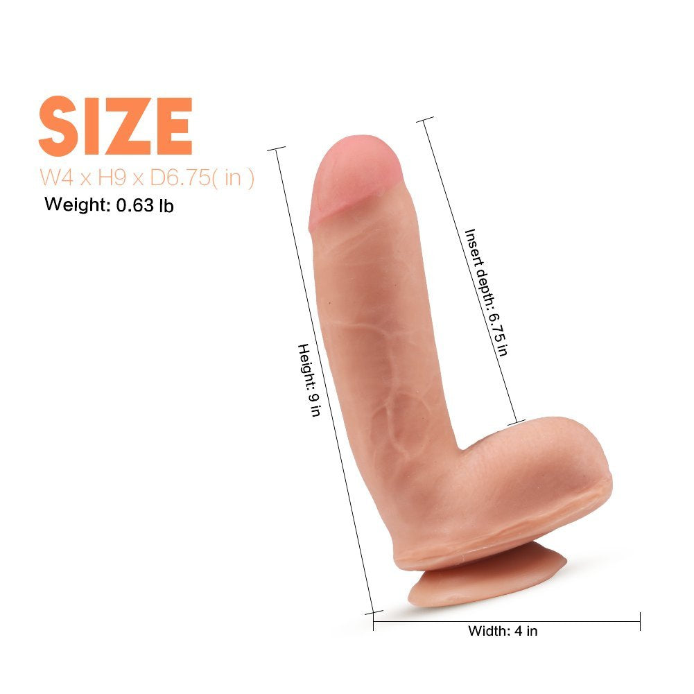 Wildfire Realistic Ultrasoft Dildo With Suction Cup Cyberskin Lifesize Penis Dong For Female Masturbation
