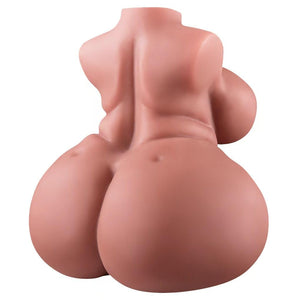 BBW Sex Doll with Big Fat Boobs and Ass, 7.9lB Brown Torso Love Doll Pocket Pussy with Built-in Spine, Male Masturbator with Rea
