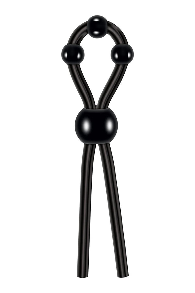 Zero Tolerance Ultimate Adjustable Silicone Lasso Cock Ring With Pleasure Beads, Black